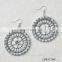 New design hollow disc crystal earring big round flower earring