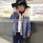 Fashion Casual Denim Jacket Raccoon Fur Collar Real Rabbit Fur Lining Cute Child Coat