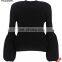 Merino wool sweater puff sleeve woman jumpers