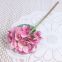 Lifelike Single Leaf Real Touch Light Rosy Hydrangea Artificial Flower