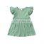 Children Girls Dress Autumn Winter Ribbed Knitted Dresses Solid Color Girls Ruffles Princess Dresses For Girls Casual Daily