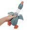 HQPT002 Manufacturer wholesale stuffed squeaky chew denim linen pet dog beige blue coffee duck toys