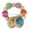 Crochet Bead Teething Ring Set Untreated Beech Teether with Organic Toy Wood Bracelet Baby Mom Kids Wooden Teether Bangle