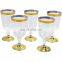 Wedding Disposable Plastic 6oz Clear Plastic Cup Gold Rimmed Tumbler Wine Stem ware Champagne Flutes With Gold Rim