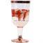 Wedding Disposable Plastic 6oz Clear Plastic Cup Gold Rimmed Tumbler Wine Stem ware Champagne Flutes With Gold Rim