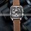 Megir 2061 Men Quartz Watches Luxury Chronograph Clock Men Leather Sport Army Military Wristwatch Quartz