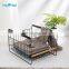 Multifunctional Black Stacking Wire Basket Lightweight Metal Organizer Rack Storage Basket wood