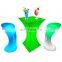 Bar Furniture Party Hire Table Hookah Lounge Seating Plastic Cocktail Tables Plastic Color Changing Waterproof Outdoor Furniture