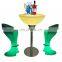 color changing led bar table/ nightclub glowing table/ illuminated led furniture table