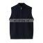 Wholesale Sleeveless Zipper Cardigan 100% Cashmere Women's Sweater Vest Knitted Woolen Outer Wear with Embroidered Logo on Back