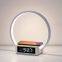 3 in 1 Wireless Charger Touch Control LED Desk Lamp With Night Light Alarm Clock-15W Output Power Wooden Bedside Table Lamp