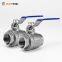 [RUOTENG]  SS304 316 Stainless Steel Handle with Locking Internal Thread BSPP BSPT NPT 2PC Ball Valve