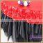 TC121B Black and Red Round Table Coth With Table Cap Organza Ruffle Table Cover for Wedding