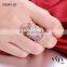 Newest Design sterling silver ring with micro pave setting and real silver rings and white diamonds silver ring