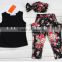 2016 girls summer princess dresses children cute floral baby clothing black cloths SD--13