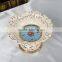 European style fruit bowl with handle charming mordel ceramic porcelian fruit bowl for christmas blue