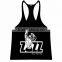 100% cotton Y-back mens gym singlet with custom printing