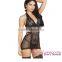 Black Floral Lace Dotted Mesh sexy chemise sex girls photos open