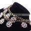 Fashionable style high quality double chain pearl flower statement necklace