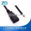Single output line power cord with plug socket