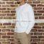 Vintage look heavy and thick 100% cotton henry collar long sleeve T shirt