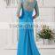 Long Sleeve vintage dresses mother of the groom Long Evening Dress Blue Mother of the Bride Dresses CYE-084