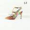 OS21 Popular alibaba women's hot rivets studded Fashion Slingbacks pointy toe newest designs lady elegant sandals