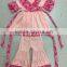 2016 spring capri sleeve pink floral top and ruffle pant girls outfits cute baby girls newly factory made children clothing