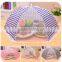 Simple plaid folding round food cover