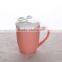 400ml 14oz New Ceramic coffee mug with lid tea cup with cover colored hot sale