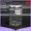 400ml hexagonal glass jar with metal screw top lid