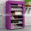 6 layers non-woven fabric steel storage rack Shoes with cloth cover