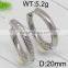 Fashionable simple round style 925 thailand silver hoop earring