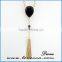 tassel teardrop gemstone gold druzy pendant necklace