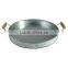 Wooden Handle Food Canister/Round Metal Serving Tray/Food holder Beer Holder/Bar/Party Tray