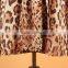 2015 Autumn Long Sleeve run-down Collar Bow Sling Leopard Printed Chiffon Blouse made in Sinkar