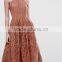 China Latest clothing OEM Lace Pinny Scallop Margin Prom Midi Fashion Dress