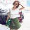 Ladies A line olive green denim fashion short mini skirt