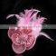 Feather Flower Fabric Hair Clip/ Brooches,Supply Multi color exporting feather fabric flower corsage brooch 5 colors available