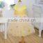 MGOO High Quality OEM Brand Girl Latest Design Baby Frock Yellow Dot Satin Community Dress 0-381