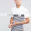 MGOO Customzied Black And White Stripe Polo Shirts Short Sleeves Muscle Shirts In Rib