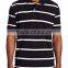 Men's Short Sleeve Striped Pique Cotton Polo Shirt