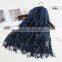 New Fashion Custom Lash Lace Trimming Viscose Hijab Scarf