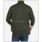 Plain green fleece zipper jacket sweatshirt without hood