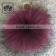 2017 Good Quality Wholesale raccoon fur pom poms hairy ball keychain