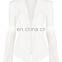 2017 wholesale white Lapel long sleeve stitching slim cardigan floral lace women jacket for elegant ladies