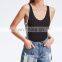 MIKA72029 Summer Black Contrast Binding Side Striped Tank Bodysuit For Women