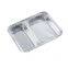 household 2- compartments disposable aluminium foil food tray aluminum foil compartment food container