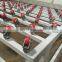 Glass transfer table with universal wheels, glass conveyor