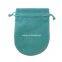 Luxury Elegant Green Color Drawstring Velvet Jewelry Velvet Gift Bag For Jewelry Packaging